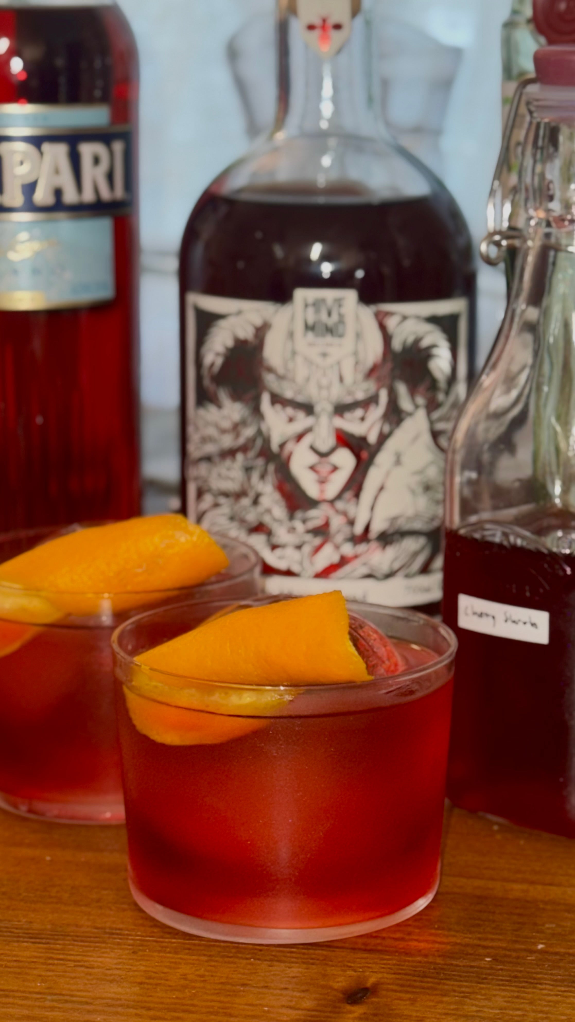 Dark Cherry Negroni - Cherry Mead Cocktail