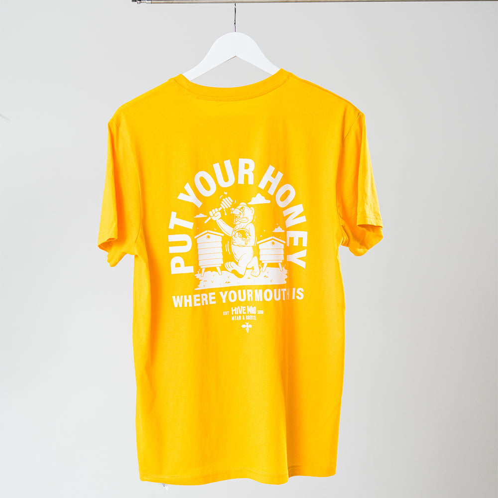 
                  
                    Hive Mind 'Put Your Honey Where Your Mouth Is' Bear T-Shirt
                  
                